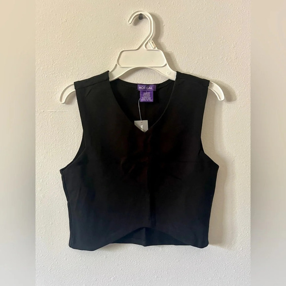 Hot Gal NWT classic black Crop Top - small - Picture 2 of 4